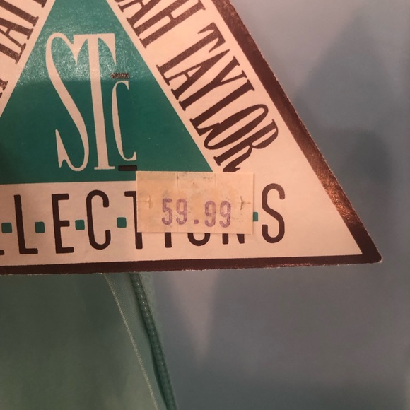 New VTG Sarah Taylor Collection Sea Foam Green Silk Mock Sarong Dress SZ 12 - Picture 7 of 7